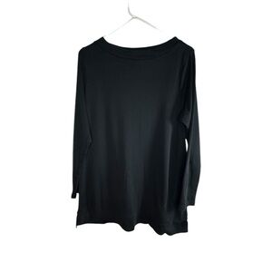 J Jill Womens Tunic Top Large Black Long Sleeve Comfy Soft Cotton Cozycore A169
